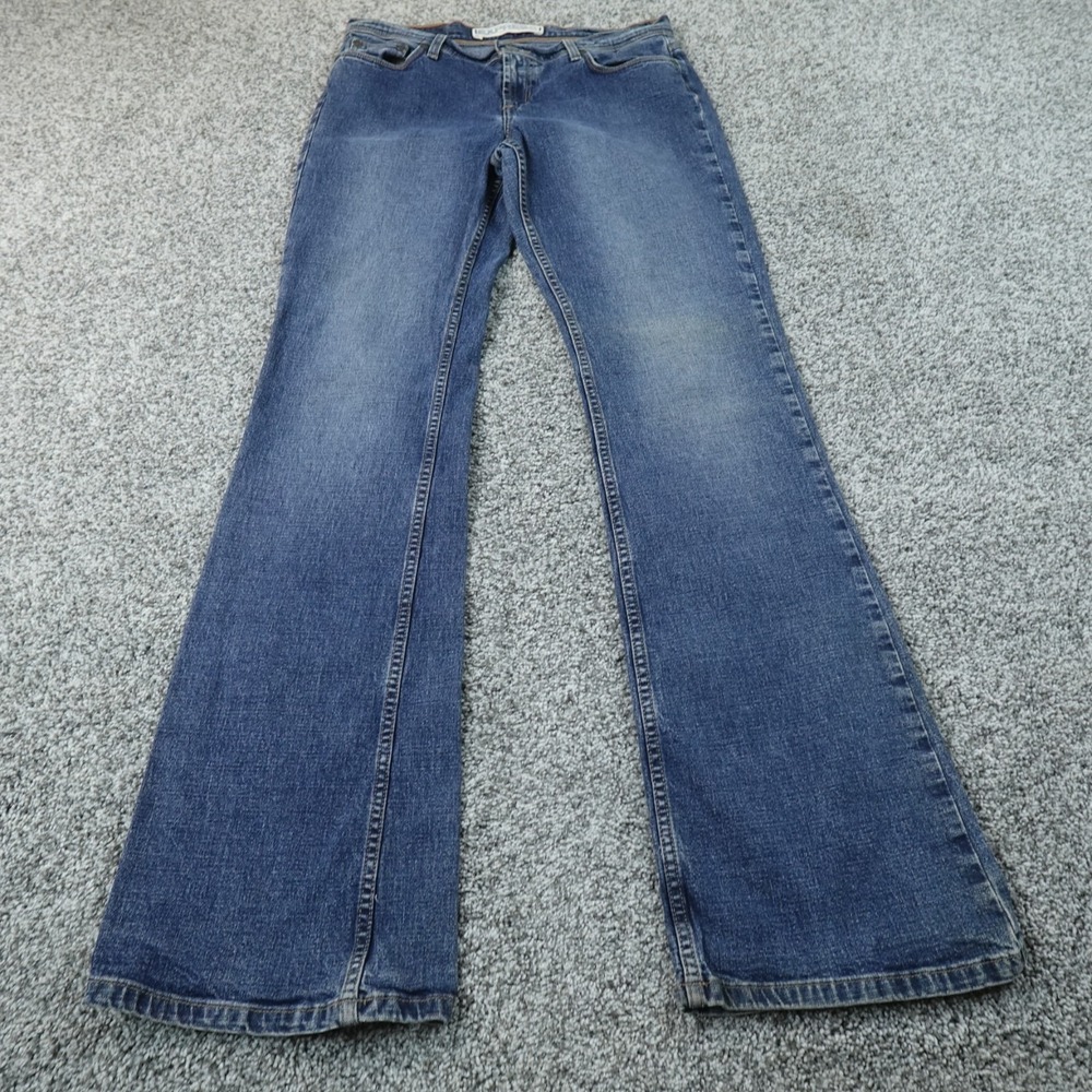 Express Jeans Womens 10 Dark Blue Denim Pants Low Rise Flare Boot Cut Stretch